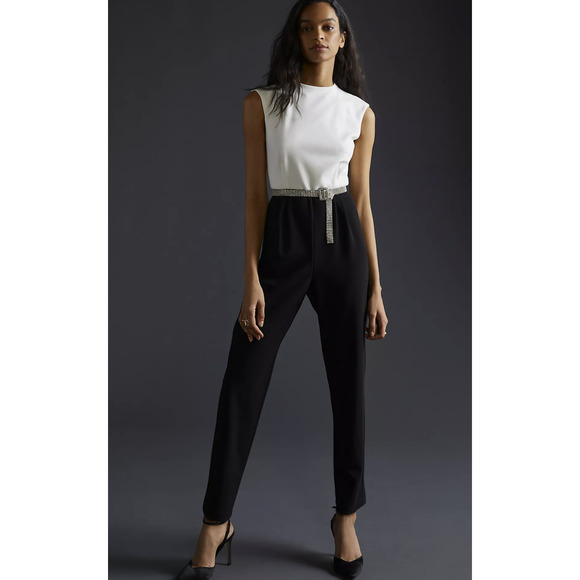 Anthropologie Pants - NEW Anthropologie Hutch Open-Back Black and White Jumpsuit - Size 8